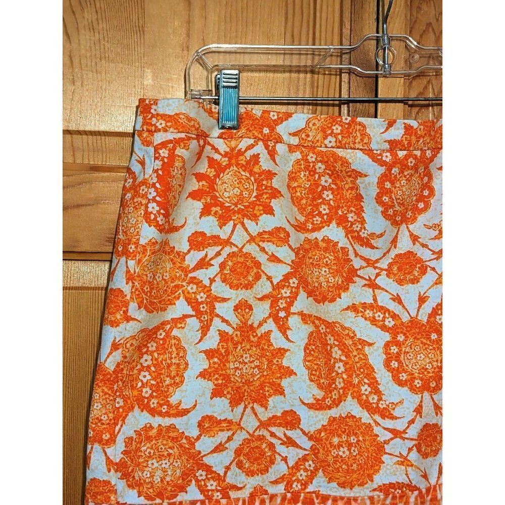 Michael Kors MIni Stretch Cotton Pencil Skirt Clementine Paisley - Picture 3 of 11